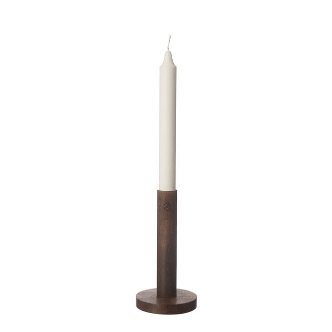 Hovedbilde Ernst Lysestake i mørkt tre 15cm