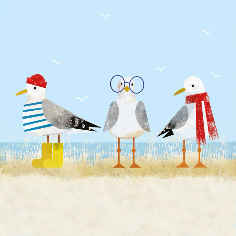 Servietter Sassy seagull and friends