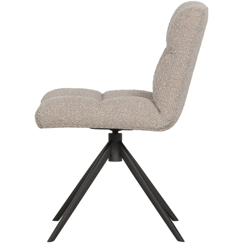 Vinny svingbar spisestuestol bouclé sand