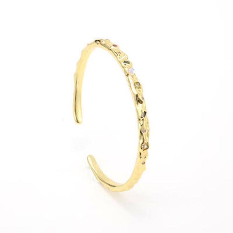 Shiloh - Crystal Bangle Bracelet Adjustable Gold - Gold