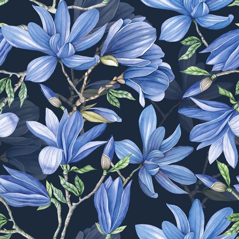 Servietter Blå Magnolia 