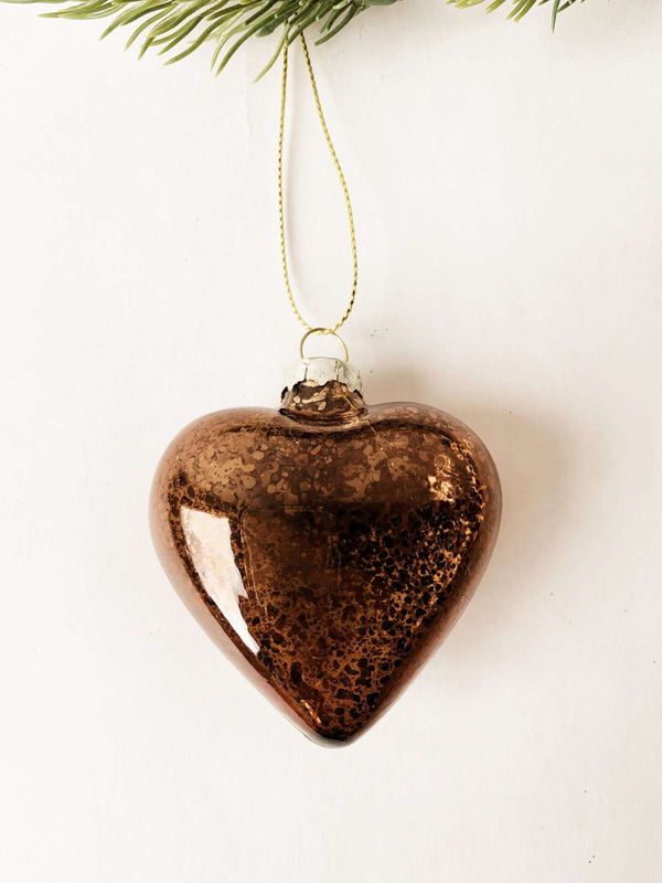 Brunt hjerte 6cm