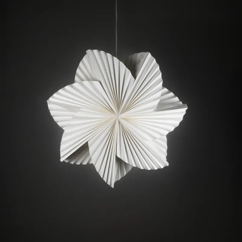 Adventsstjerne Plissert Hvit 80cm