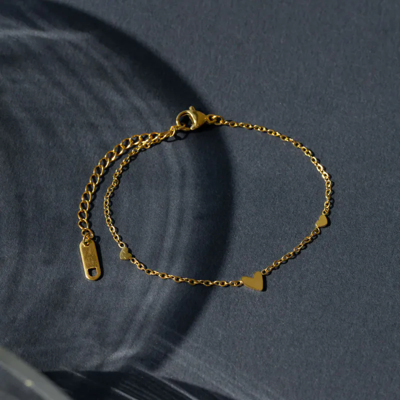 Sarah - 3 Small Hearts Bracelet Stainless Steel