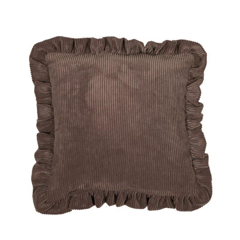 Owen putetrekk med volang Kaffe 45*45cm