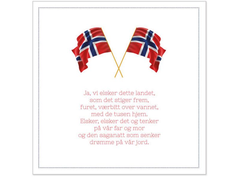 Serviett 17.mai Ja vi elsker