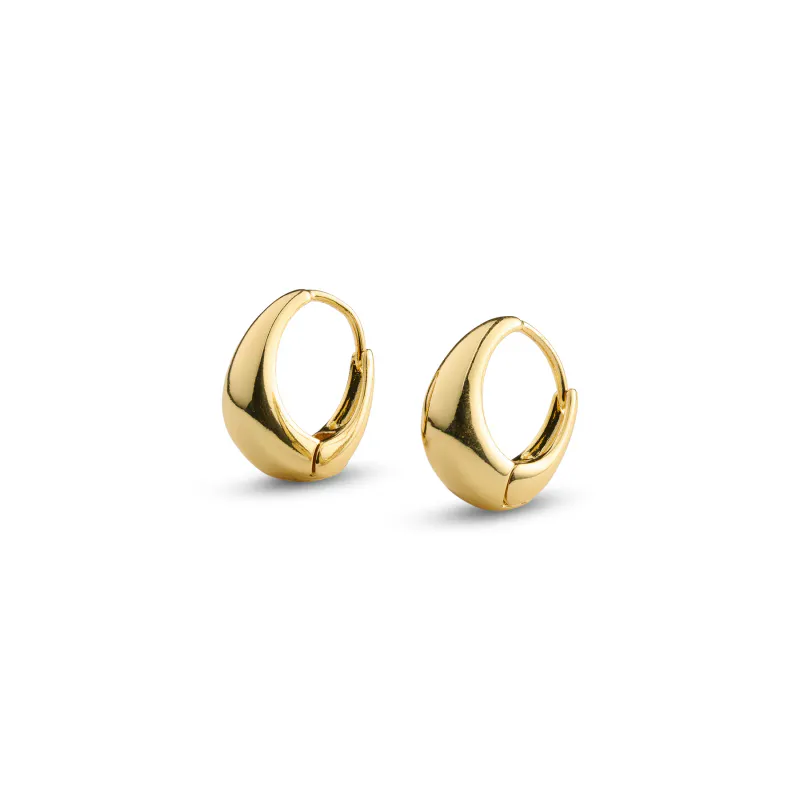 HEDVIG - CLASSIC WIDE HOOP EARRINGS STAINLESS STEEL GOLD