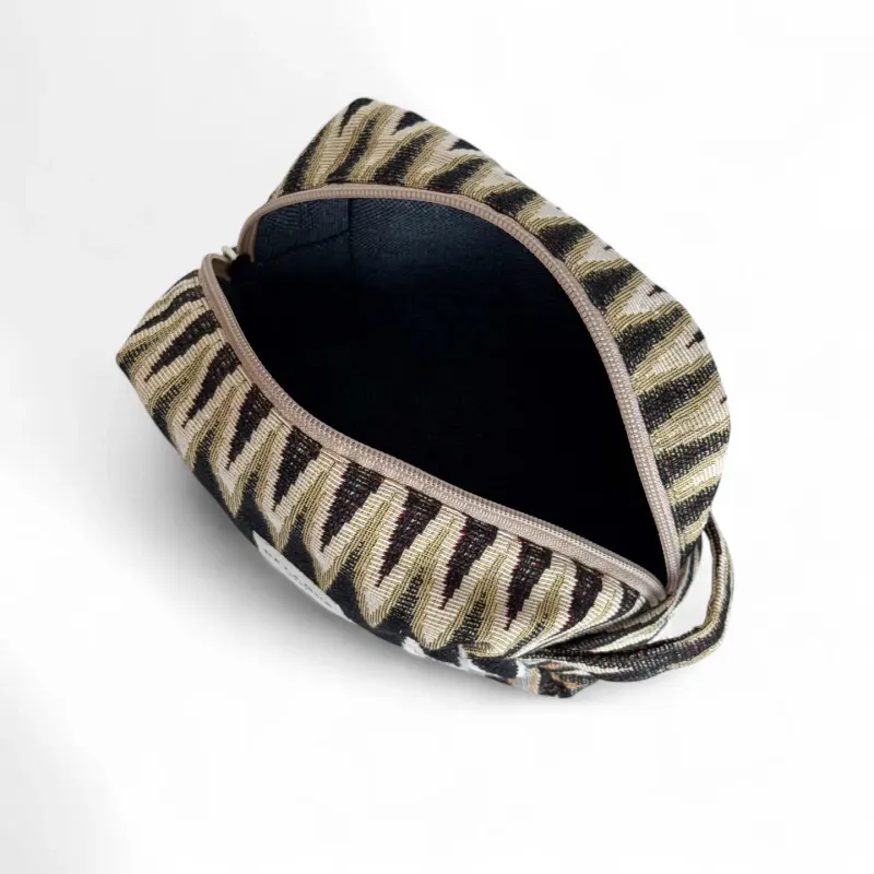 De La Mur Toalettveske Sikksakk gråmønstret